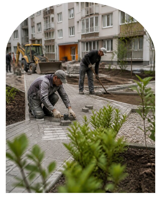 Благоустройство двора многоквартирного дома в Березниках